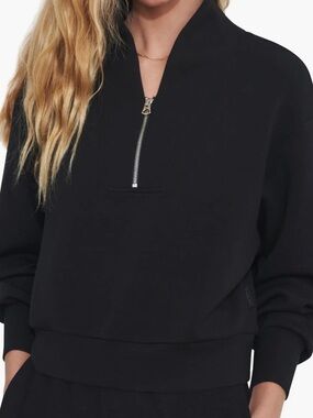 Varley Davidson Black Half-Zip Womens Pullover Sweatshirt